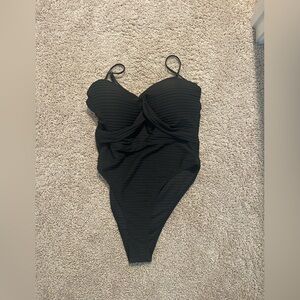 Black Ribbed Swimsuit
